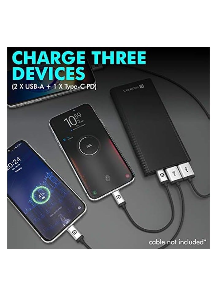 Portronics Power M 10K 10000 mAh Metal Housing Power Bank with Dual Input, Black - Image 4