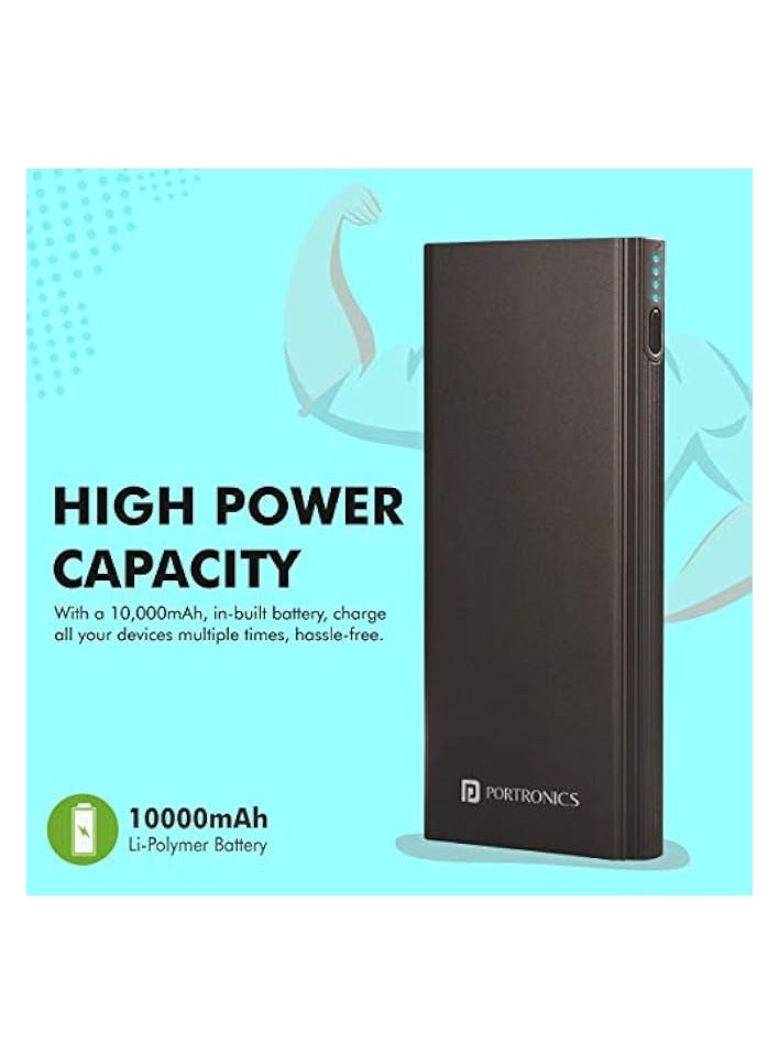 Portronics Power M 10K 10000 mAh Metal Housing Power Bank with Dual Input, Black - Image 5