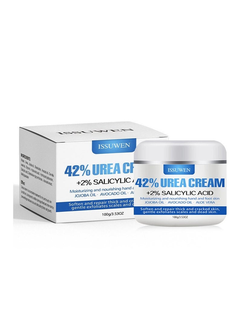 ISSUWEN Urea Cream 42%, Anti-Crack Moisturizing Cream for Hands and Feet 100g - Image 1