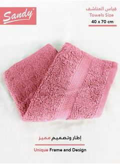 Sandy Sandy 100% Cotton Luxury Bath Towel for Face, Ideal for Daily Use, Quick Dry, High Absorbent and Super Soft 70x40 cm, Pink  - Image 2