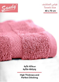 Sandy Sandy 100% Cotton Luxury Bath Towel for Face, Ideal for Daily Use, Quick Dry, High Absorbent and Super Soft 70x40 cm, Pink  - Image 3