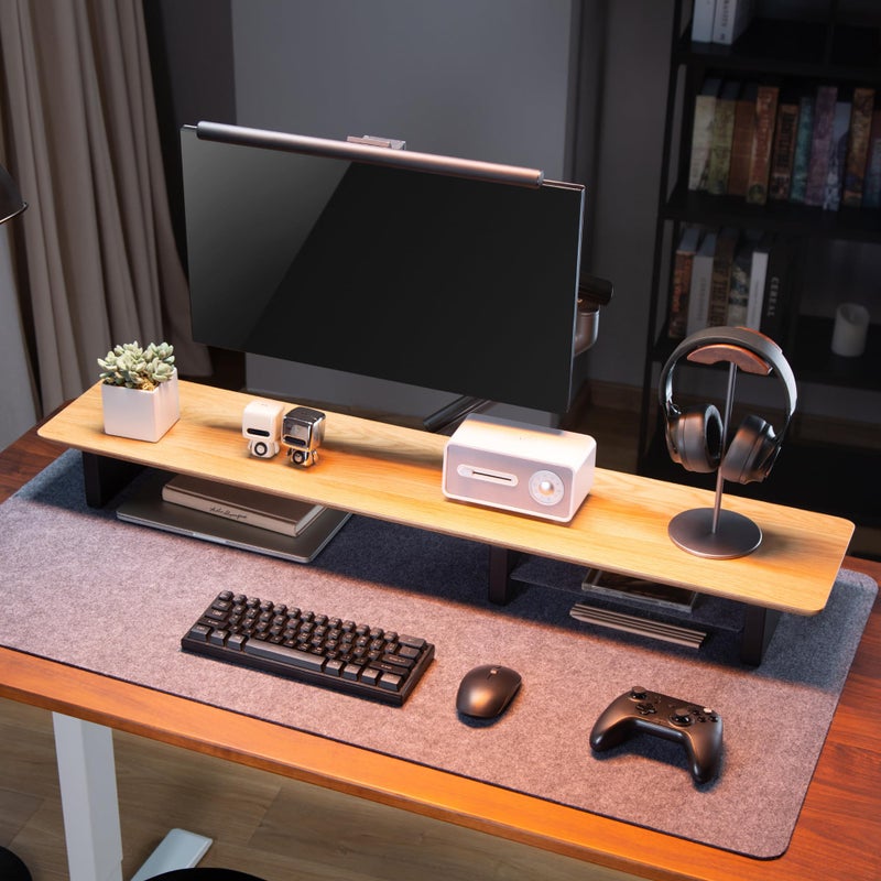 IVE Design XL Oak Wood Desk Shelf for Top of Desk 44 Inch Length - Image 3