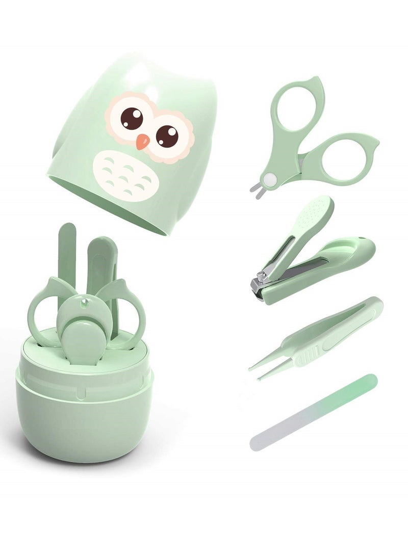GUDOO مجموعة العناية بأظافر الأطفال 4 في 1 مع حقيبة لطيفة وقصافة أظافر الأطفال ومبرد أظافر وملقط ومجموعة العناية بأظافر الأطفال ومجموعة باديكير للأطفال حديثي الولادة والأطفال الصغار - Image 1