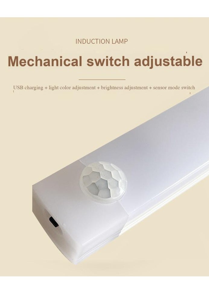 Multifunctional Induction Long Style Light Bar - 10CM Warm Light, Motion Sensing, Adjustable Brightness & Color Temperature, USB Rechargeable, Ideal for Home & Dorm Use