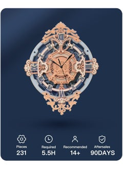 Robotime ROKR 3D Wooden Puzzle Romantic Notes Wall Clock LC701, Aesthetic DIY Decoration Wall Clock with Pendulum, Unique Wooden Crafts Build Metal Mechanical Model Clock Kits, Home Decor and Birthday Gifts for Teens or Adults  - Image 5