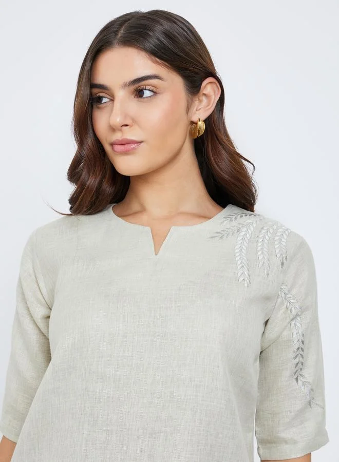 Maxim Creation Maxim Creation Women Embroidered Panel Top and Pants Co-Ords