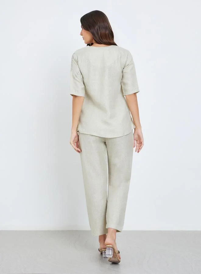 Maxim Creation Maxim Creation Women Embroidered Panel Top and Pants Co-Ords