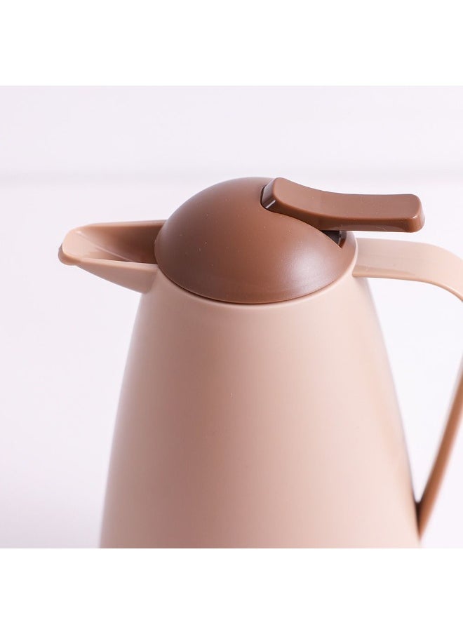 DANUBE HOME Alpine Aqua Vacuum Flask Pink Glass 1000Ml Plastic Body Pink Glass Liner Flask Water Bottle No Leak Tumbler For Home Kitchen Dining Travel Office School - Beige  - Image 3