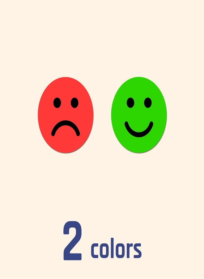 TownStix 600 Pack - Happy/Sad Smile Face Behavior Emotion Stickers - Red/Green, 1" - Image 3
