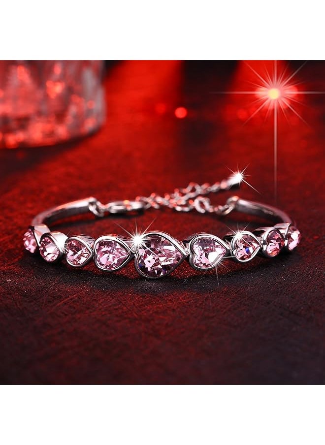 Shining Diva Fashion Platinum Plated Austrian Crystal Stylish Bracelet For Women And Girls  - Image 2