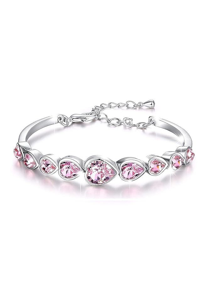Shining Diva Fashion Platinum Plated Austrian Crystal Stylish Bracelet For Women And Girls  - Image 1