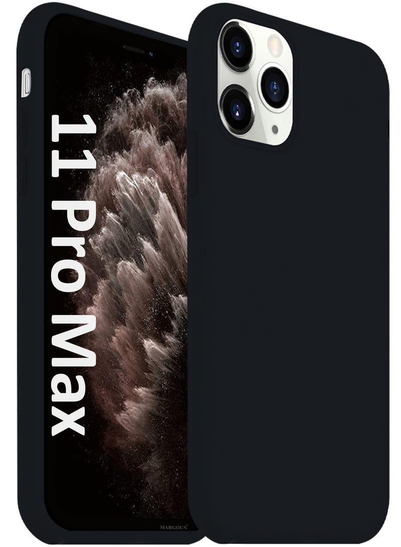 CATANES Soft Silky Silicone Case Cover for Apple iPhone 11 Pro Max - Full Body Protection - Black - Image 1
