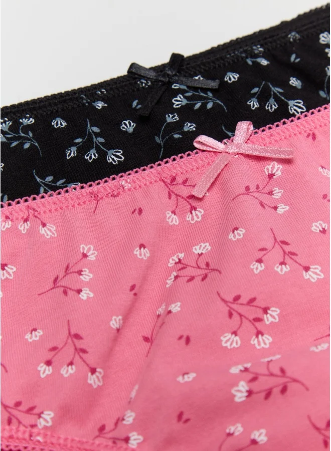 او في اس Five-pack organic cotton briefs with bow