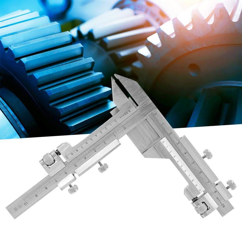Wal front Stainless Steel Height Vernier Caliper, Gear Tooth Vernier Caliper Altitude Slide Marking Ruler - Image 4