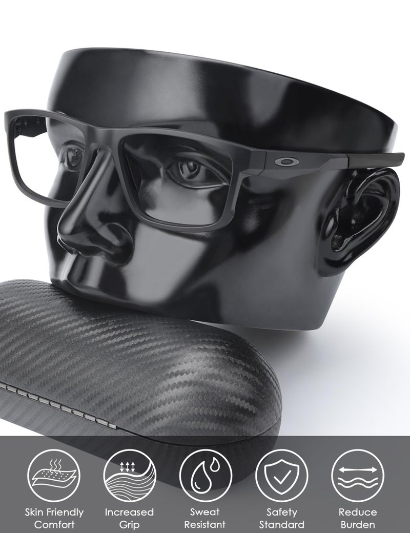 BLAZERBUCK Replacement Temple Sleeves Ear Socks for Oakley Oakley Hyperlink OX8078/Hyperlink AF OX8051 Eyeglass - Black - Image 3