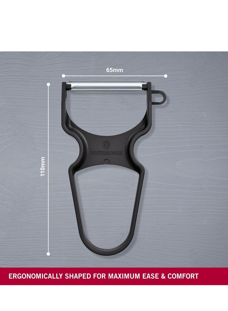 فيكترونوكس مقشرة فيكتورينكس السريعة للخضار، شفرة حادة، بمقبض بلاستيك خفيف – أسود - Image 3