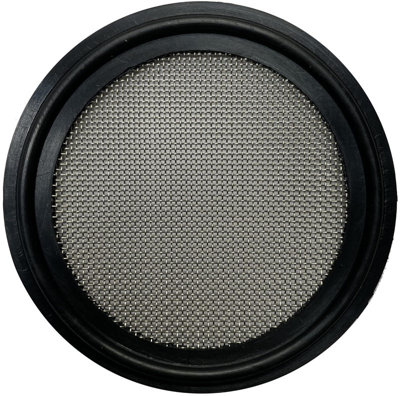 DR.COMPONENT 2" Sanitary Tri-Clamp Gaskets (Pack of 2), Bonded Type Screen (#30 Mesh/ 595 μm) Gaskets, Black EPDM - Image 1