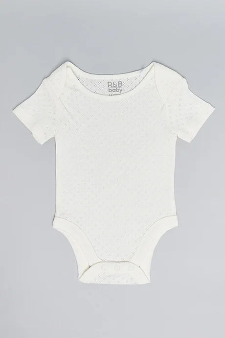 R&B 3 Pack Solid Bodysuits with Short Sleeves