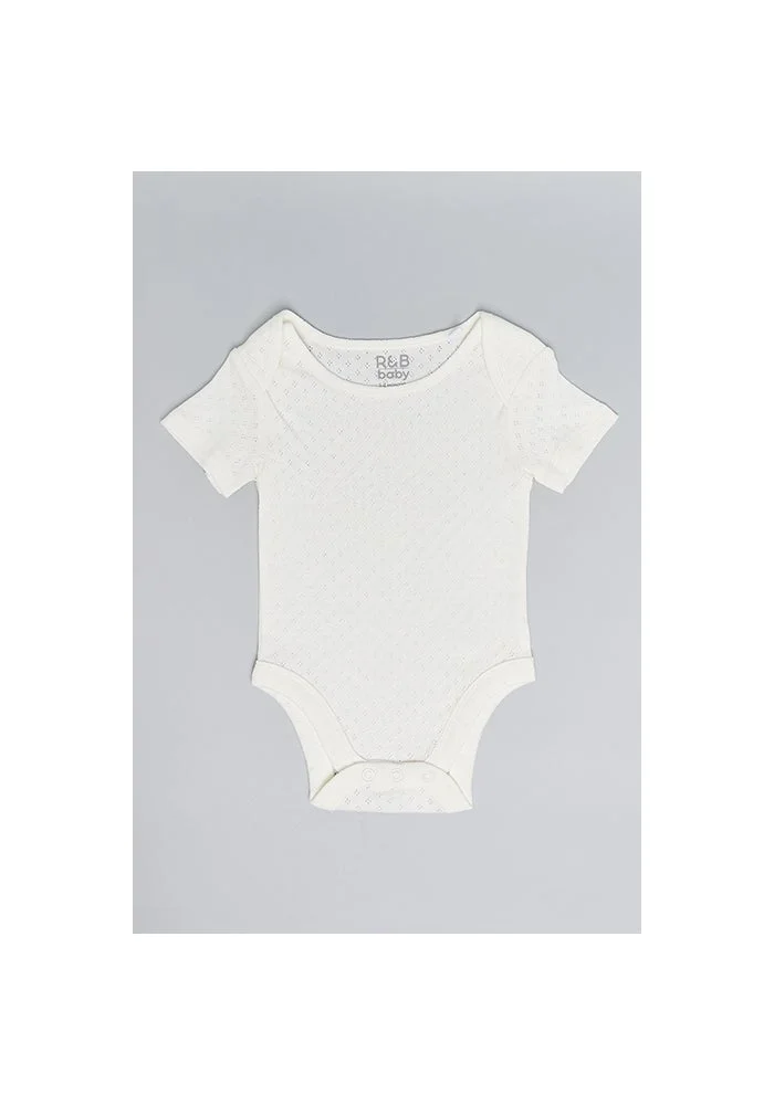 أر أند بي 3 Pack Solid Bodysuits with Short Sleeves