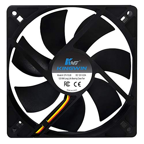 Kingwin 120mm Silent Fan for PC Cases, CPU Coolers, Mining Rigs – Quiet Computer Cooling Fan with Long Life Sleeve Bearing, High Airflow Ventilation – Black CF-012LB - Image 4