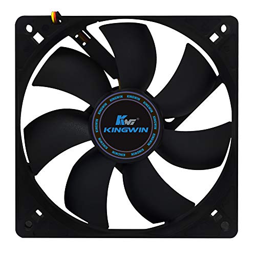 Kingwin 120mm Silent Fan for PC Cases, CPU Coolers, Mining Rigs – Quiet Computer Cooling Fan with Long Life Sleeve Bearing, High Airflow Ventilation – Black CF-012LB - Image 2