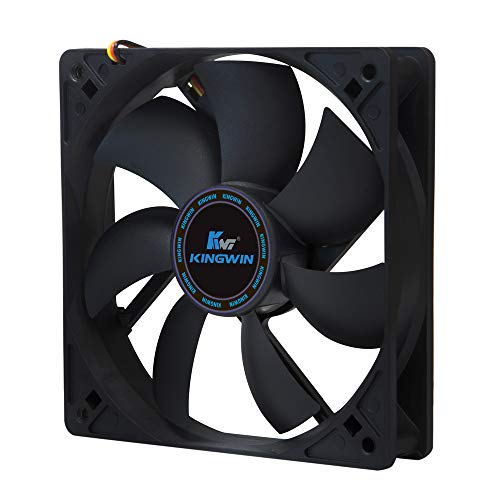 Kingwin 120mm Silent Fan for PC Cases, CPU Coolers, Mining Rigs – Quiet Computer Cooling Fan with Long Life Sleeve Bearing, High Airflow Ventilation – Black CF-012LB - Image 1