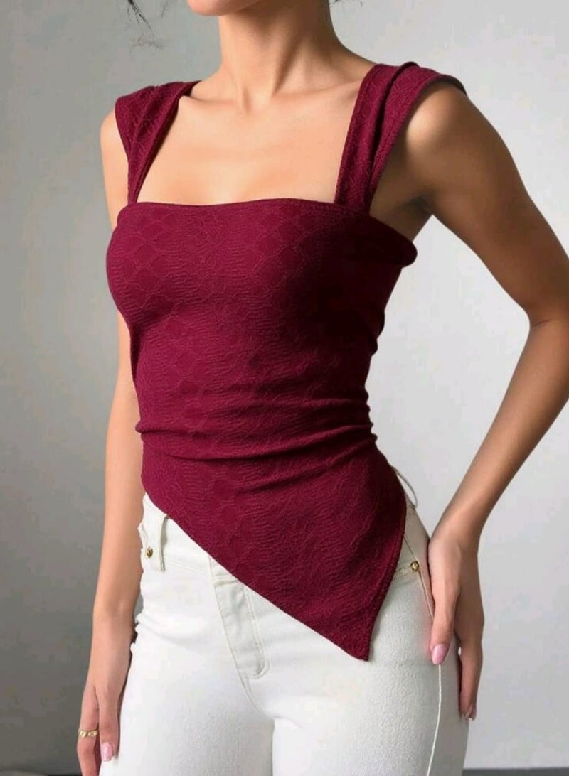 Shein SHEIN Women's Jacquard Knitted Spaghetti TOP  - Image 2