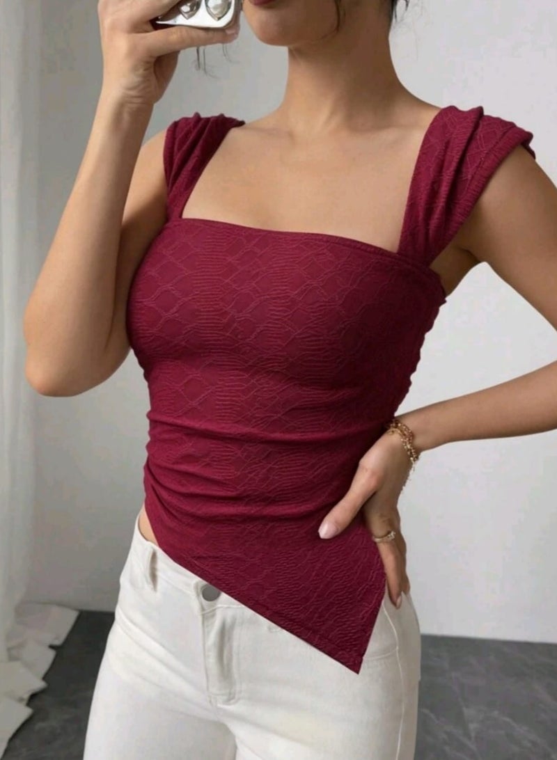Shein SHEIN Women's Jacquard Knitted Spaghetti TOP  - Image 4
