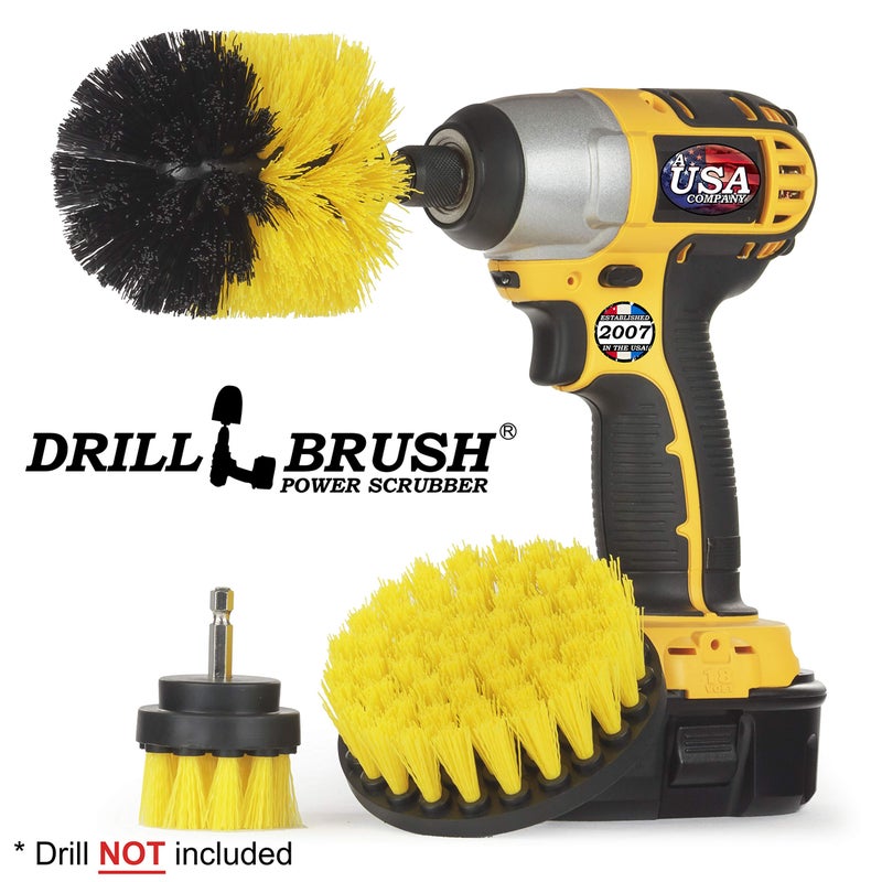 Drillbrush Drill Brush Attachment - Bathroom Surfaces Tub, Shower, Tile and Grout All Purpose Power Scrubber Cleaning Kit –Grout Drill Brush Set – Drill Brushes by Drill Brush Power Scrubber by Useful Products - Image 4