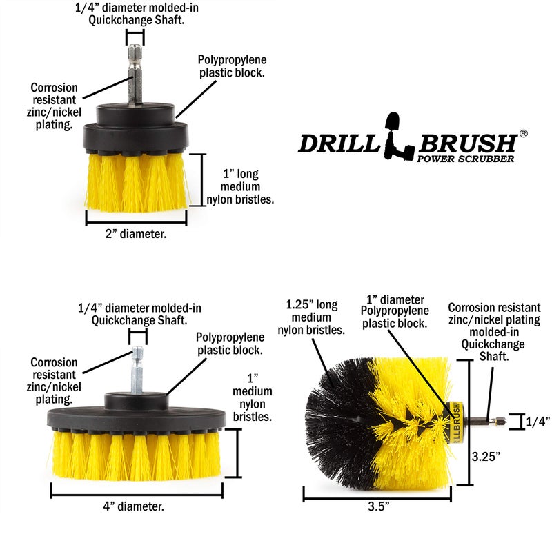 Drillbrush Drill Brush Attachment - Bathroom Surfaces Tub, Shower, Tile and Grout All Purpose Power Scrubber Cleaning Kit –Grout Drill Brush Set – Drill Brushes by Drill Brush Power Scrubber by Useful Products - Image 5