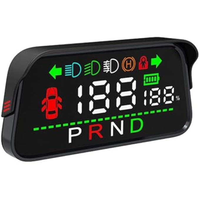 Azonee Heads Up Display With Light Door Gear Indicator Speedometer Digital Alarm Set Speed Display Steering Display Gear Display Braking Monitor Hud For Tesla Model 3 Y 20162023 - Image 1