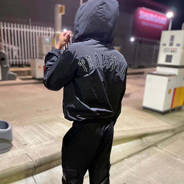 American Trapstar Embroidered Letter Jacket Windbreaker For Men And Women Loose Casual Hooded Jacket Cardigan Jacket Trendy - Image 5