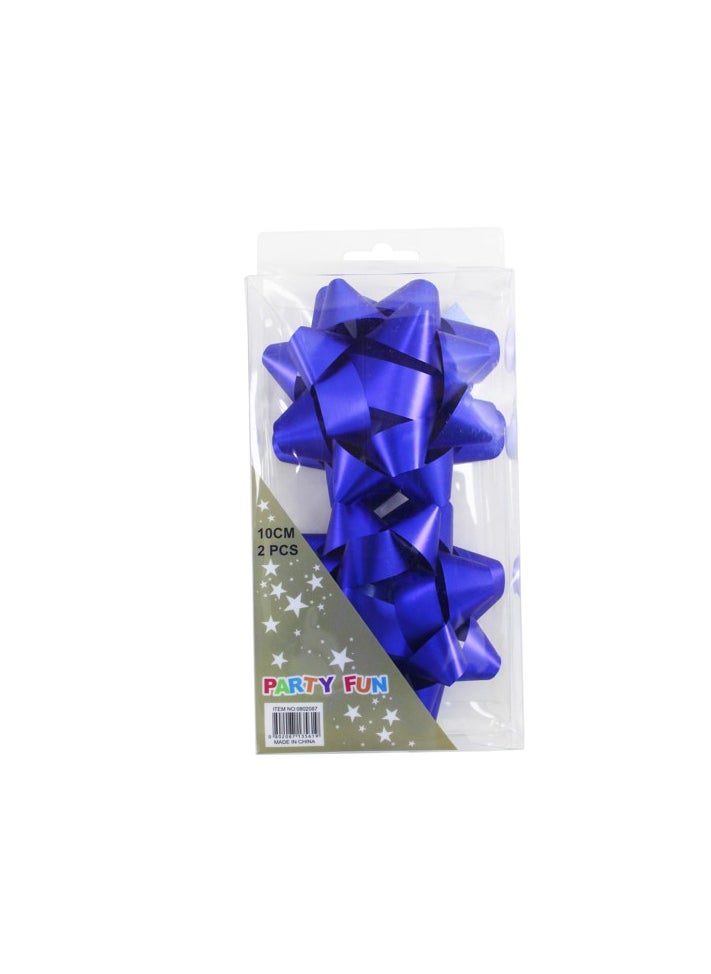 PARTY FUN Metallic Flower Bows Multicolor 4 inch Pack of 2 Elegant Gift Embellishments  - Image 3