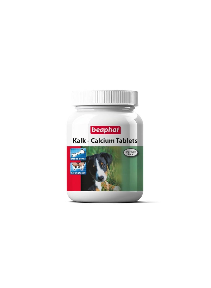 Beaphar Kalk Calcium 60 Tablets with Multivitamin Pet Supplement for Dog Strong Bones and Fast Growth (Pack of 2) - Image 1