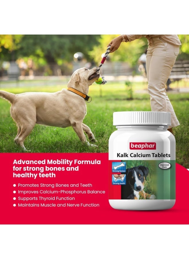 Beaphar Kalk Calcium 60 Tablets with Multivitamin Pet Supplement for Dog Strong Bones and Fast Growth (Pack of 2) - Image 3