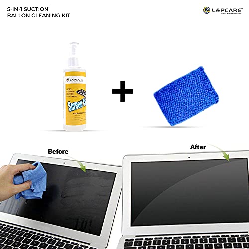 LAPCARE 5in1 Screen Cleaning Kit with Suction Balloon for PC, Laptops, Monitors, Mobiles, LCD, LED, TV/Professional Quality/Prevents Static Electricity, 125ml with Micro Fiber Cloth & Compact Brush - Image 2