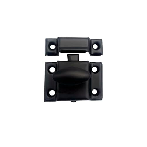 QCAA Oval Turn Cabinet Latch, for Cupboard & Other Furniture, Small, Matte Black, 2 Pack, Made in Taiwan - Image 2