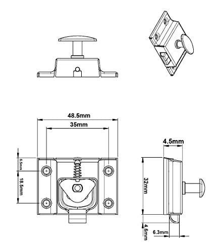 QCAA Oval Turn Cabinet Latch, for Cupboard & Other Furniture, Small, Matte Black, 2 Pack, Made in Taiwan - Image 4