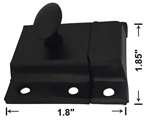 QCAA Oval Turn Cabinet Latch, for Cupboard & Other Furniture, Small, Matte Black, 2 Pack, Made in Taiwan - Image 3