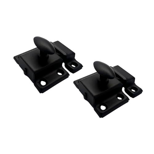 QCAA Oval Turn Cabinet Latch, for Cupboard & Other Furniture, Small, Matte Black, 2 Pack, Made in Taiwan - Image 5