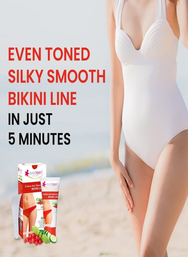 إيفرتين كريم إيفرتين لإزالة الشعر سيلكي للنساء والفتيات، كريم غير مؤلم لإزالة الشعر من منطقة البكيني وتحت الإبطين مع الخيار، بدون رائحة نفاذة - 50 غرام، عبوة من قطعتين - Image 2