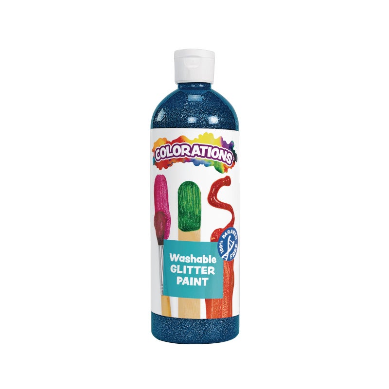 Colorations Washable Glitter Paint 16 fl oz Silver Non Toxic Vibrant Bold Kids Paint Craft Hobby Fun Art Supplies