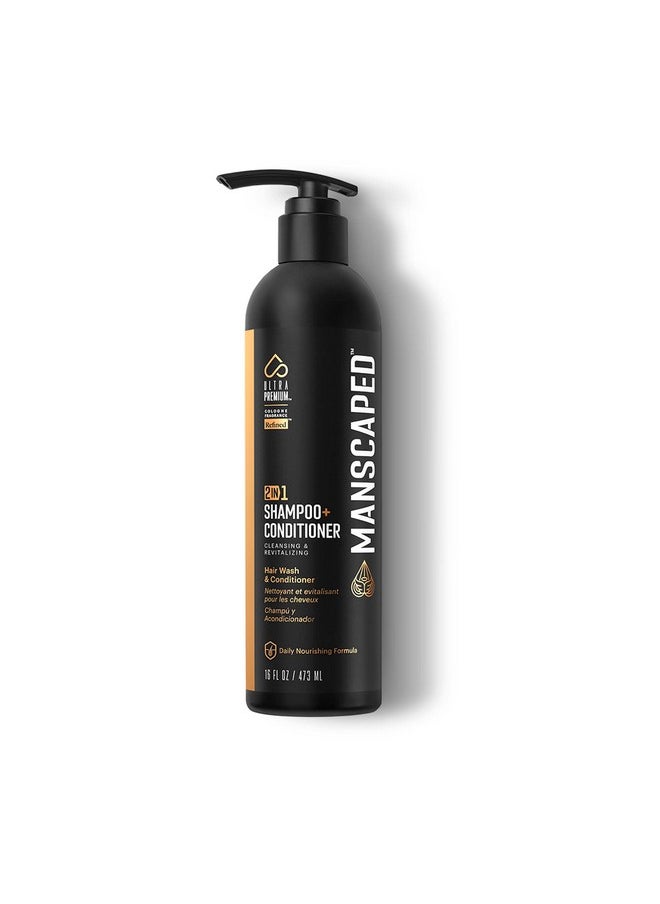 manscaped - MANSCAPED® 2 In 1 Shampoo & Conditioner, UltraPremium Formula Infused with Sea Kelp, Coconut Water, Aloe for Nourishing and Hydrating Hair (16 oz) - Image 1