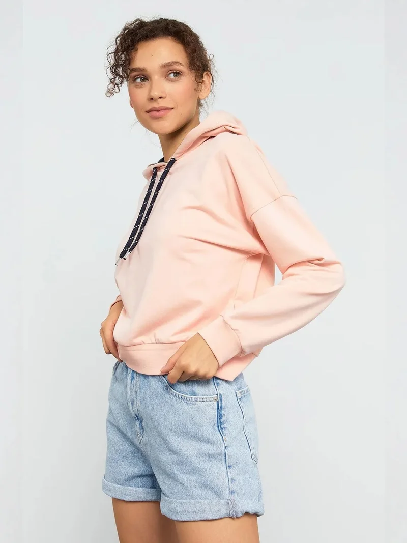 تومي لايف TOMMY Relaxed Hooded Sweatshirt With Tie Detail