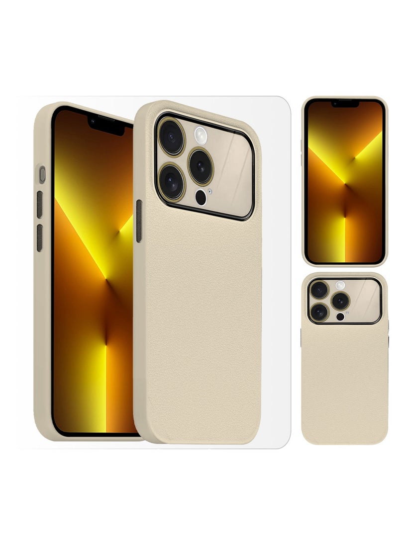 CATANES Hard Silicone Case Cover for Apple iPhone 13 Pro Max - Cover with Camera Protection Bumper - Auto Focus Design - Beige - Image 4
