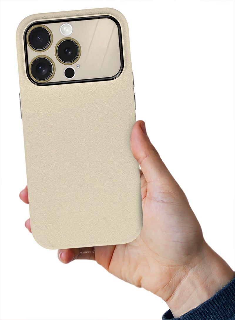 CATANES Hard Silicone Case Cover for Apple iPhone 13 Pro Max - Cover with Camera Protection Bumper - Auto Focus Design - Beige - Image 5