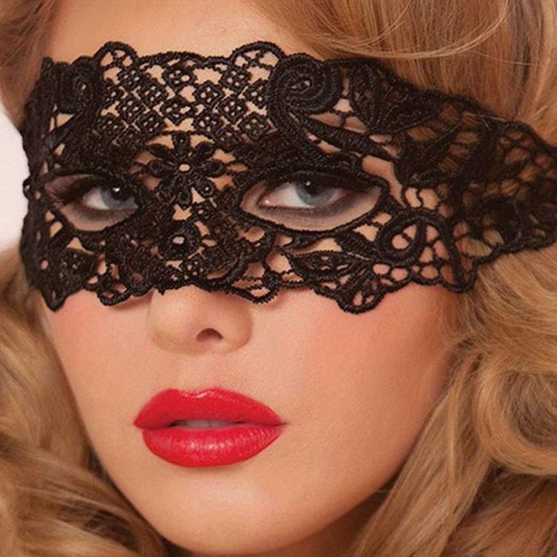 قناع عين دانتيل للنساء، طقم من 4 قطع بتصميم عشوائي،4-Piece Random Style Lace Women's Eye Mask, Role Play Accessory for Masquerade, Halloween, and Christmas Party Decor إكسسوار لعب الأدوار لحفلات التنكر والهالوين وحفلات الكريسماس - Image 2