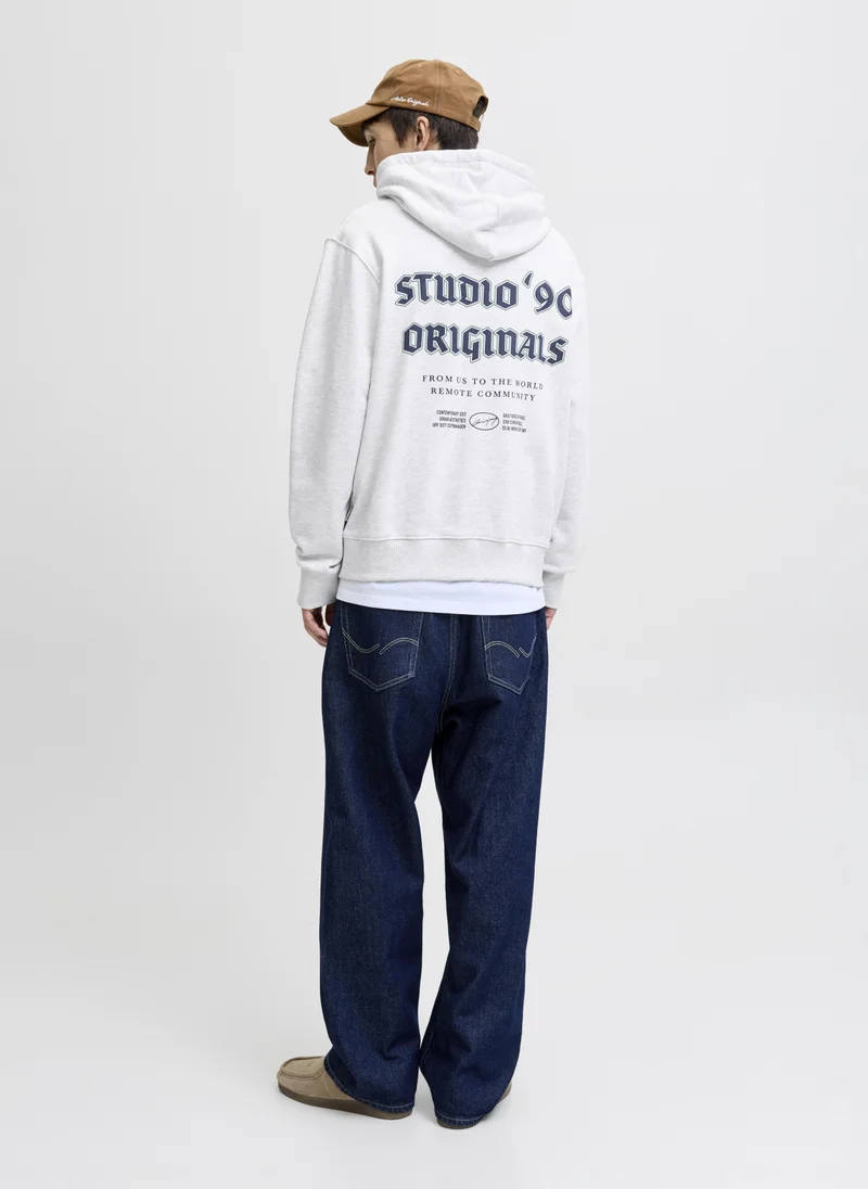 جاك اند جونز Graphic Pullover Hoodie