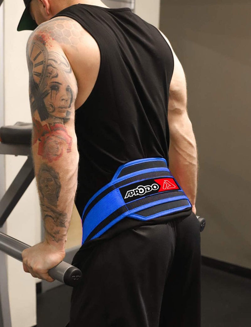 APRODO Professional Back Support DIP Belt with Steel Chain 36 INCHES Weighted Chain for DIPS Pull UPS Weight Lifting Crossfit, ONE Size FITS All (BLUE BLACK) - Image 4