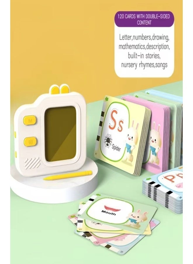 Interactive cards for toddlers, drawing board toys, speech therapy toys, contains 120 cards, 240 vocabulary words in total, interactive flash cards with LCD screen, pure English pronunciation listening learning toys, adds writing and drawing functions on the basis of card reader, suitable for birthday gifts for children aged 3 to 7 years old. - Image 2